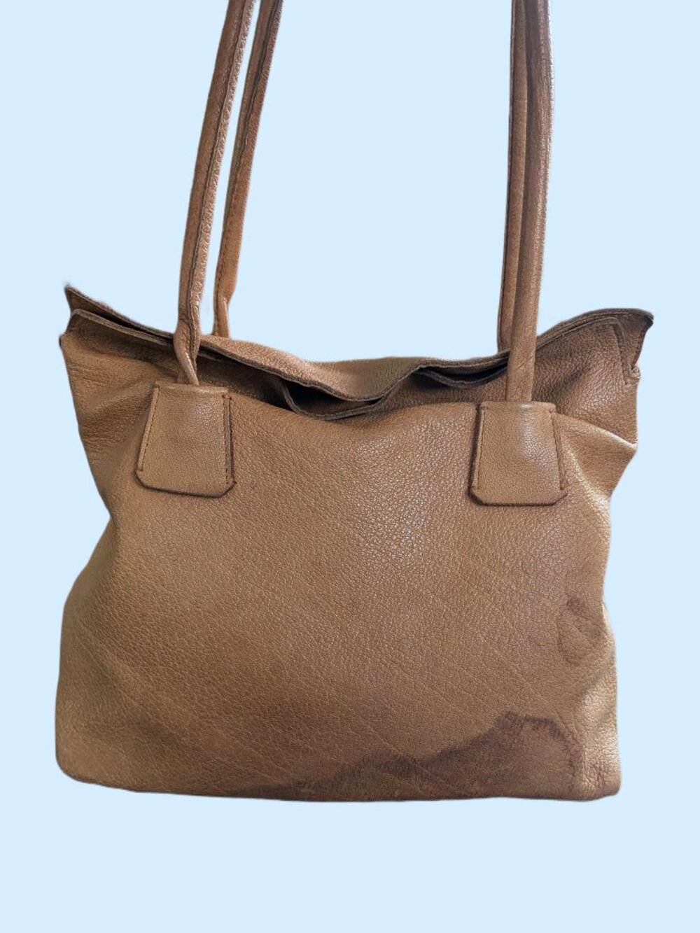 Tan Pebbled Leather Banyard Tote - made to look like Burberry